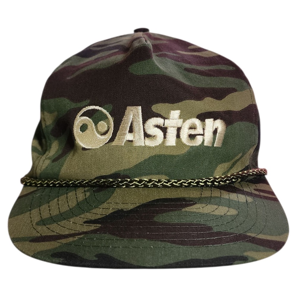Vintage Asten Hat Korean Yin Yang Camo Hunting Trucker Mesh Back Dad Cap